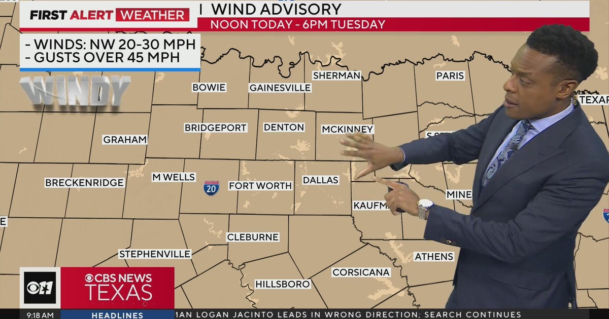 Wind advisory in effect Monday, Tuesday - CBS Texas