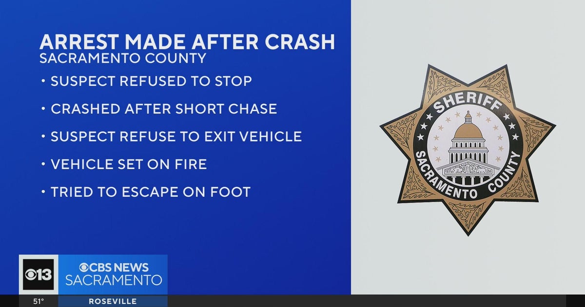 Suspect sets vehicle on fire after chase in Sacramento