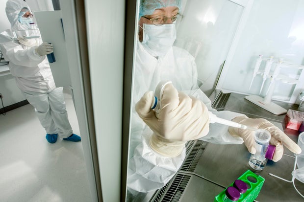 Researchers at the University of Copenhagen work on the process of ancient DNA extraction