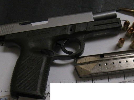 A handgun was found by Transportation Security Administration officers in a carry-on bag at South Dakota's Sioux Falls Regional Airport on June 6, 2023.