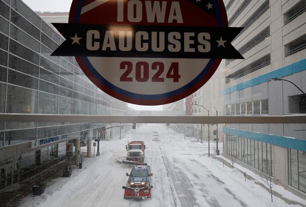 Iowa Prepares For State's Caucuses, As Large Snowstorms Hit The State 