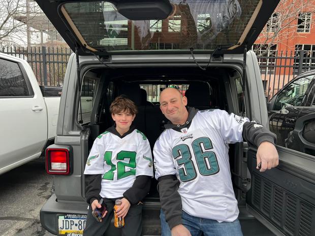 Erik and Joey before a January Eagles game 