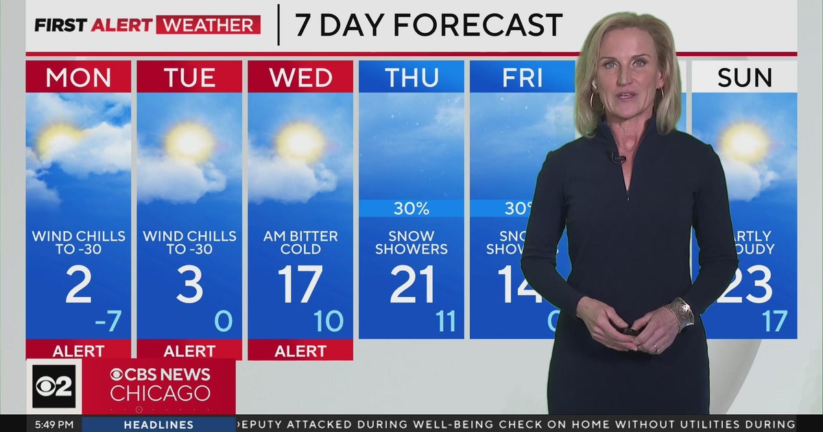 Arctic air mass brings winds chills to 30 below for Chicago area - CBS ...
