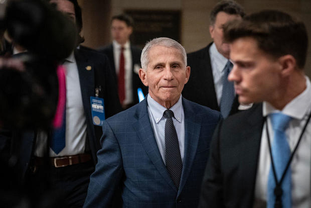 Dr. Anthony Fauci arrives for a closed-door interview with the House Select Subcommittee on the Coronavirus Pandemic at the U.S. Capitol on Jan. 8, 2024. 