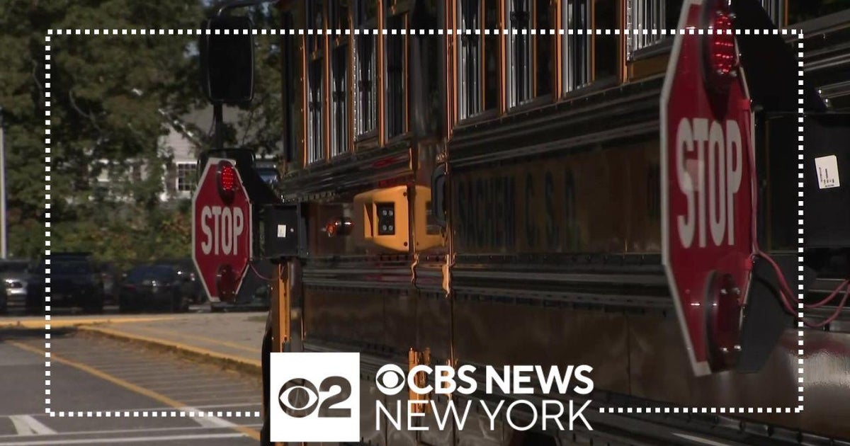 Drivers sue Long Island town over school bus camera violations - CBS ...