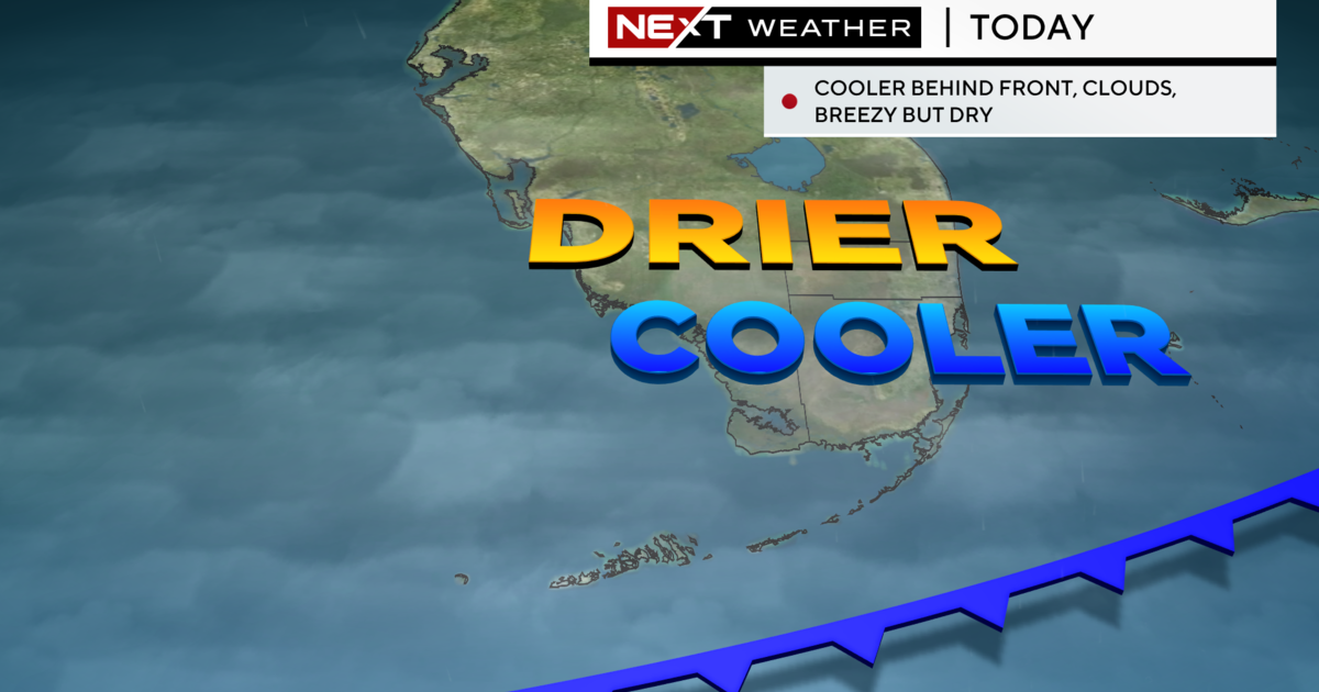 Cooler, drier air moves into South Florida