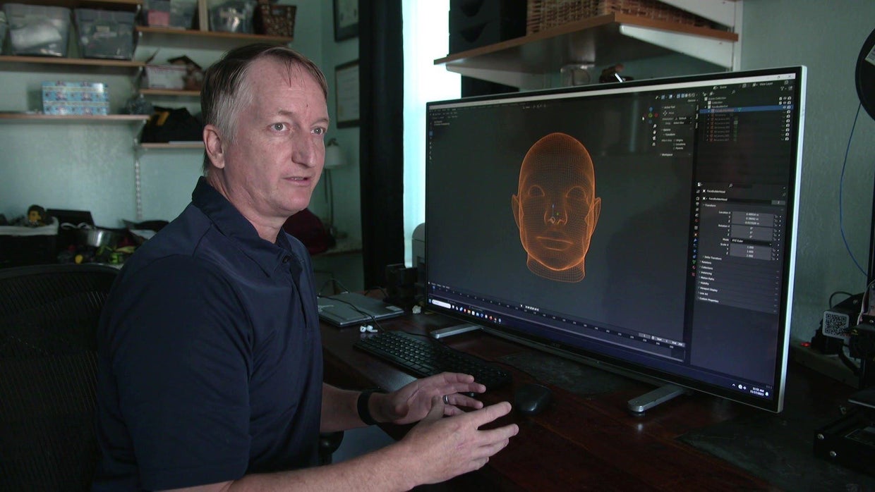 Lawrence Baitland with 3D model 