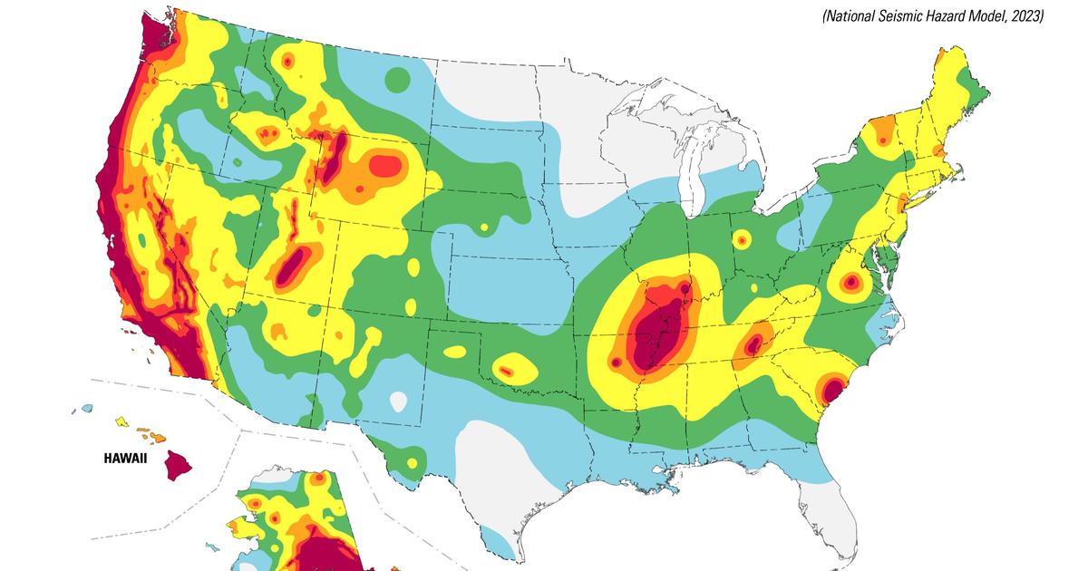 Близо 75% от САЩ може да претърпят разрушително земетресение през следващите 100 години, показва новата карта на USGS