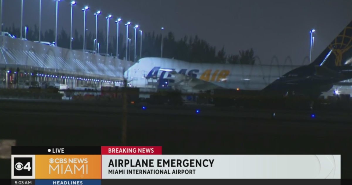 A cargo plane suffers an engine failure in the skies over South Florida, and lands safely at Miami International Airport