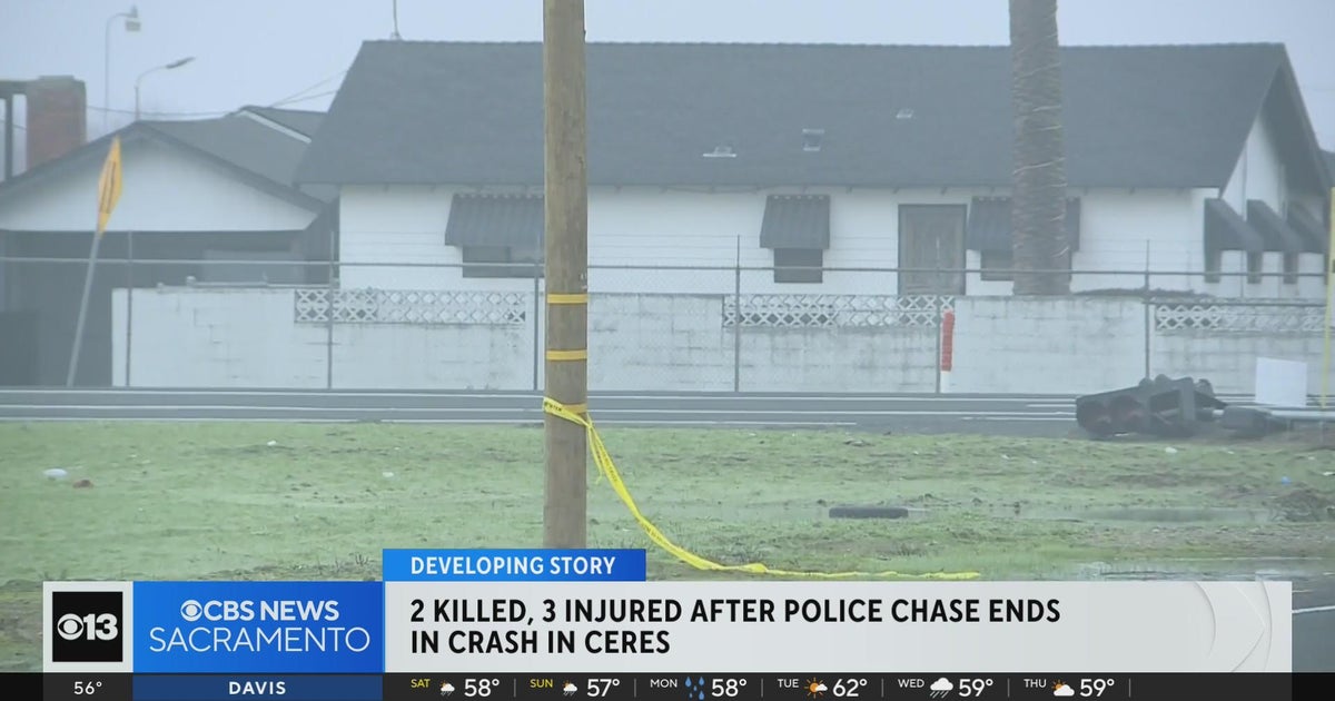 Crash following police chase in Ceres leaves 2 dead, 3 injured