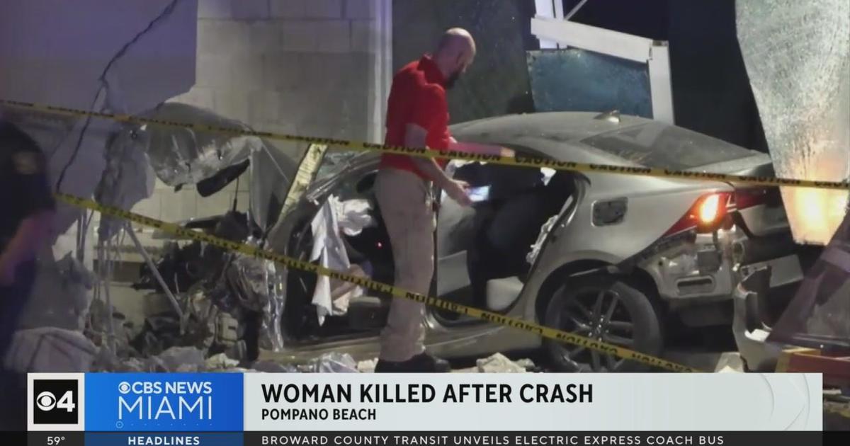 Woman Killed After Vehicle Crashes Into Pompano Beach Building Under