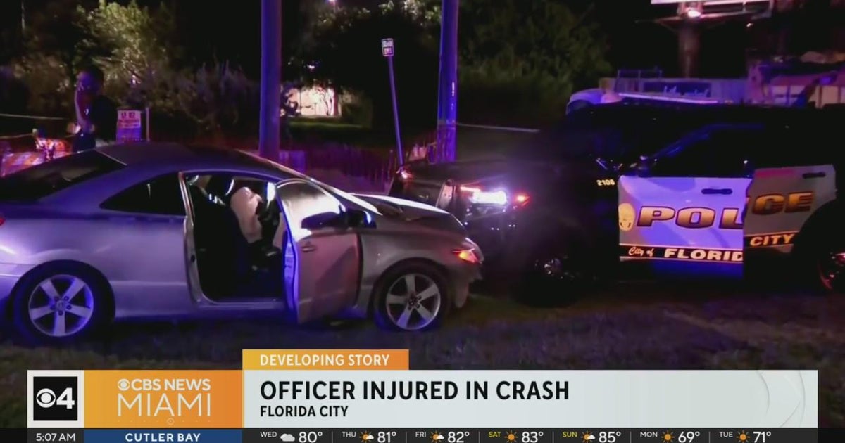 Florida City police officer injured in crash - CBS Miami