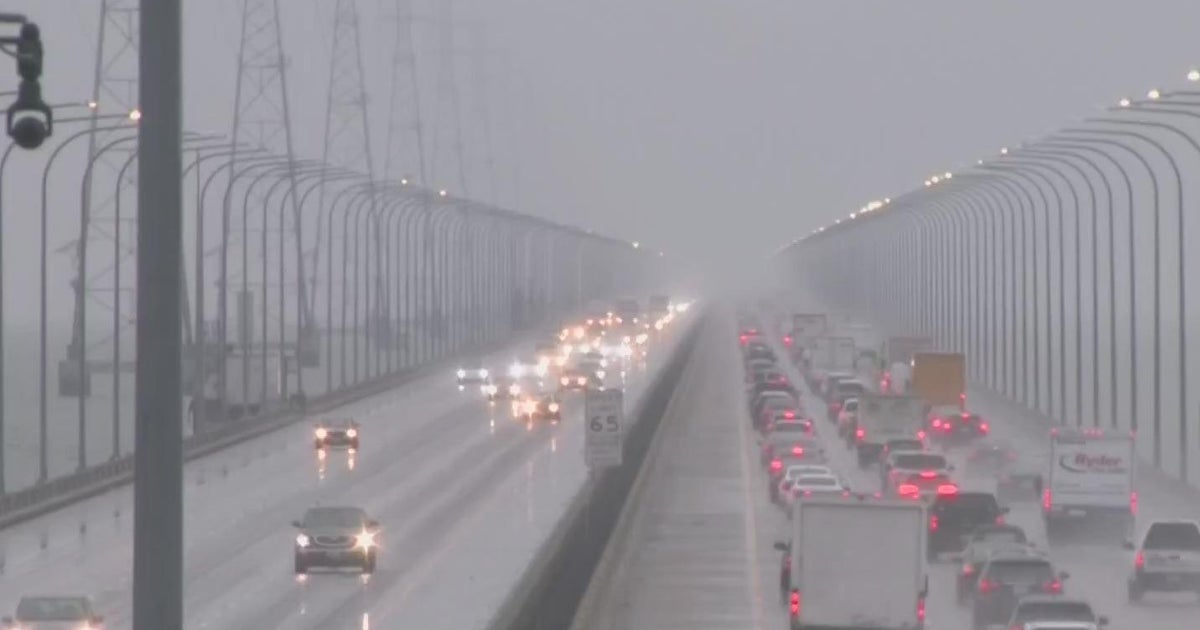 Morning storm system makes for soggy commute across the Bay Area - CBS ...