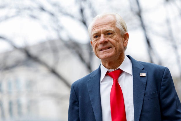 Peter Navarro arrives at the federal courthouse in Washington, D.C., on Jan. 25, 2024.