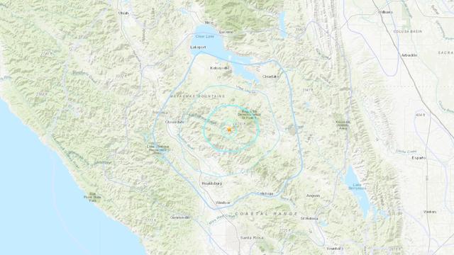 Map of magnitude 4.2 quake near the Geysers 