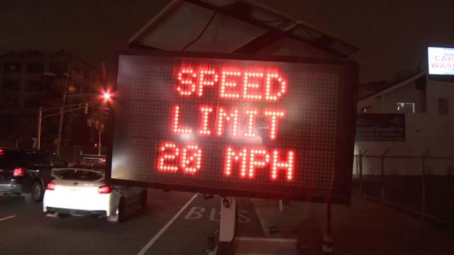 A sign reading "Speed limit 20 mph." 