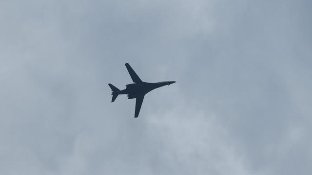 US Air Force B-1B Lancer aircraft conducts flight over Sarajevo 