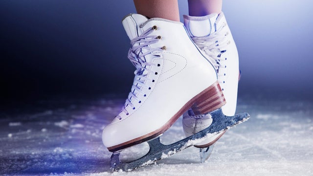 Figure skates on ice 