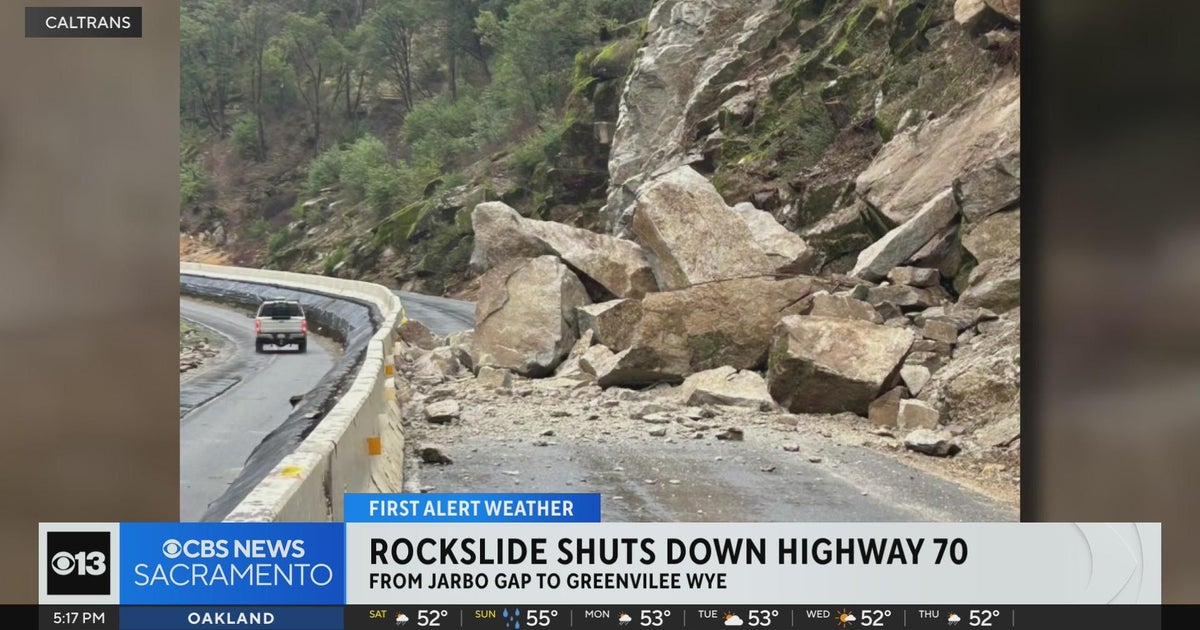 Rockslide shuts down Highway 70 in Butte County