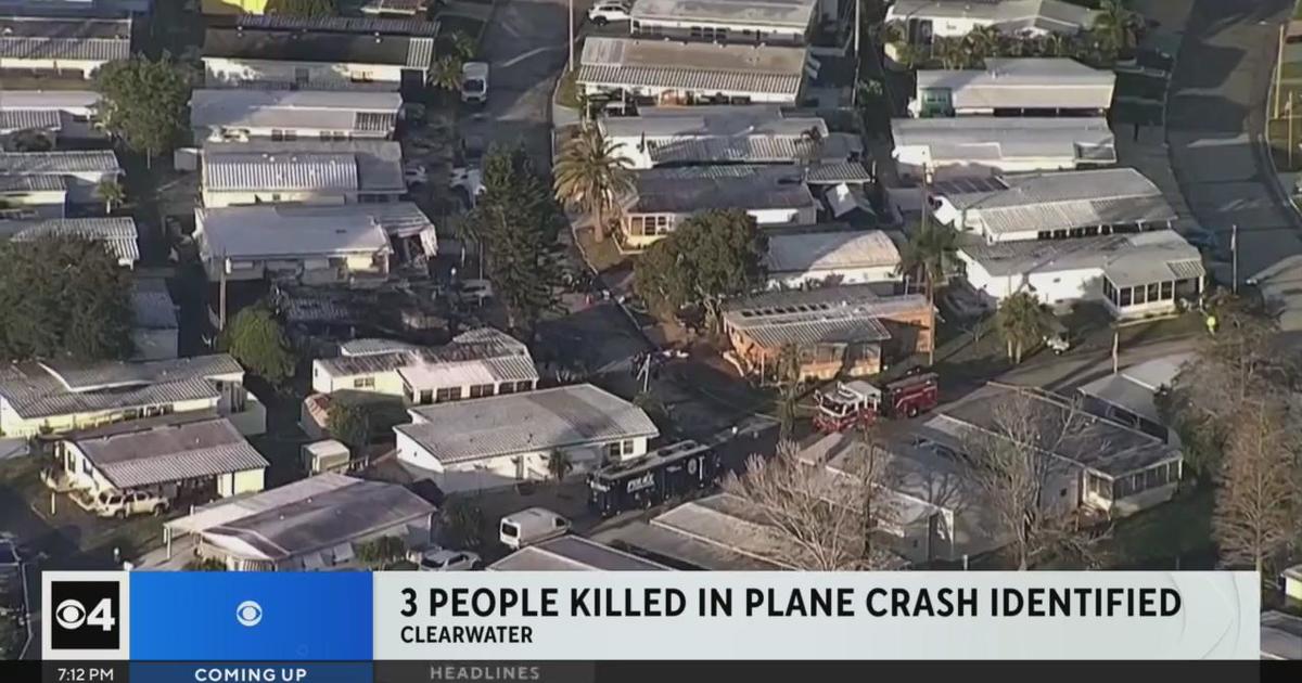 3 People Killed In Clearwater Plane Crash Identified - CBS Miami