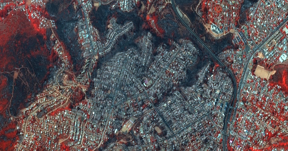 Сателитни изображения показват мащаба на смъртоносните горски пожари в Чили, унищожени квартали