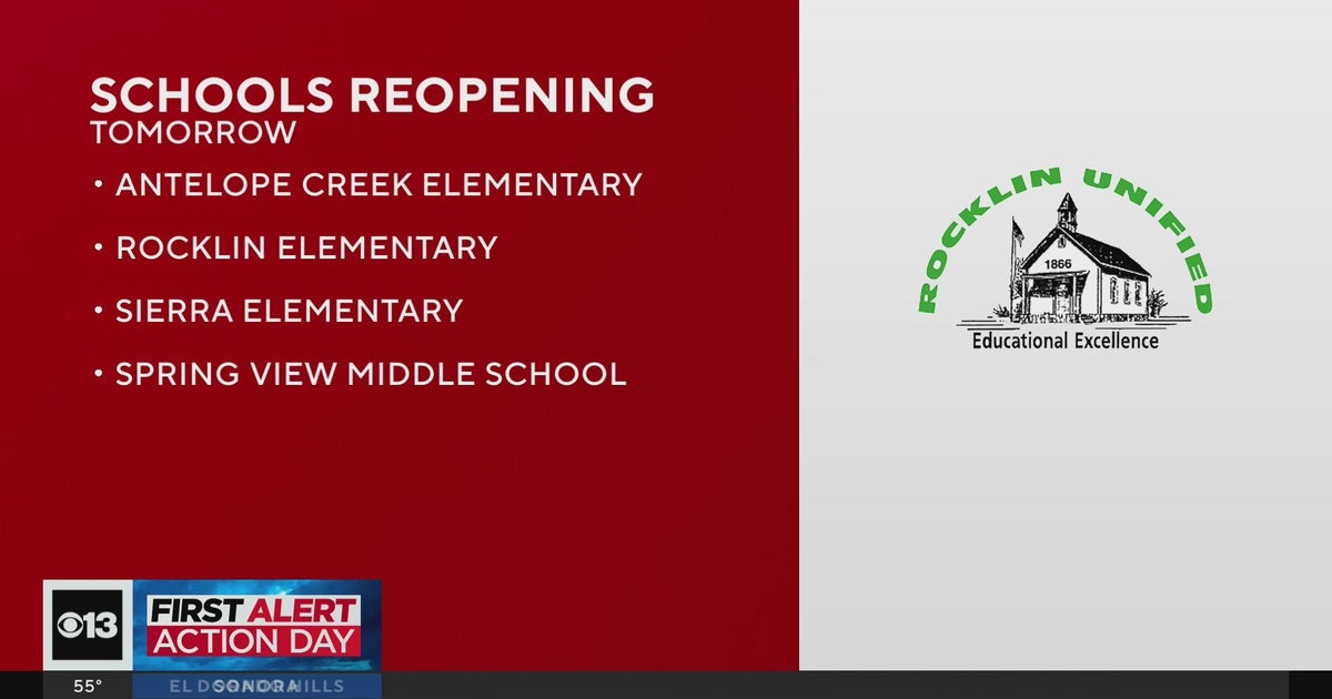 Schools reopening Tuesday in Rocklin