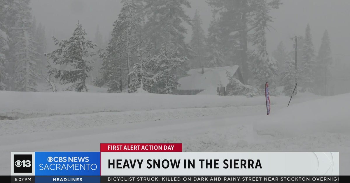 Heavy snow still dumping across the Sierra on Monday