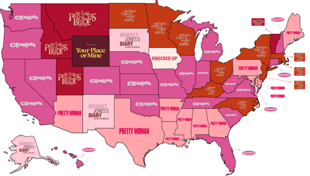 Company releases favorite rom-coms for each state. See what is Michigan No. 1 film 