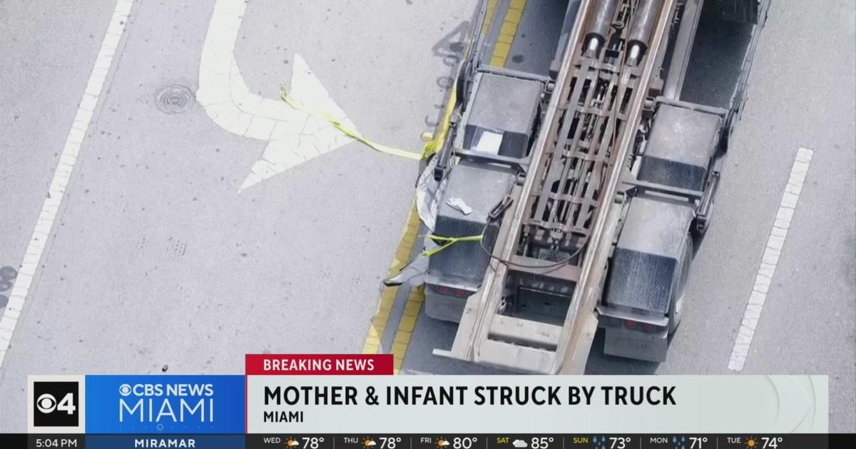 Mother and infant struck by truck in Miami - CBS Miami