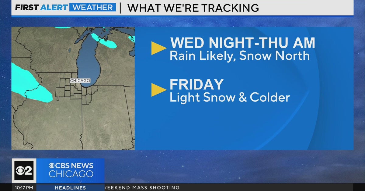 Rain likely Wednesday night, snow to the north - CBS Chicago