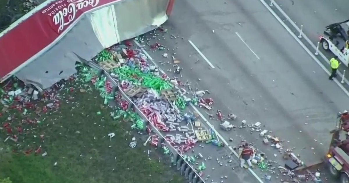 Coca-Cola semi truck rollover crash on I-95 around Miami Gardens Drive backs up targeted visitors for miles Coca-Cola semi truck rollover crash on I-95 around Miami Gardens Drive backs up targeted visitors for miles