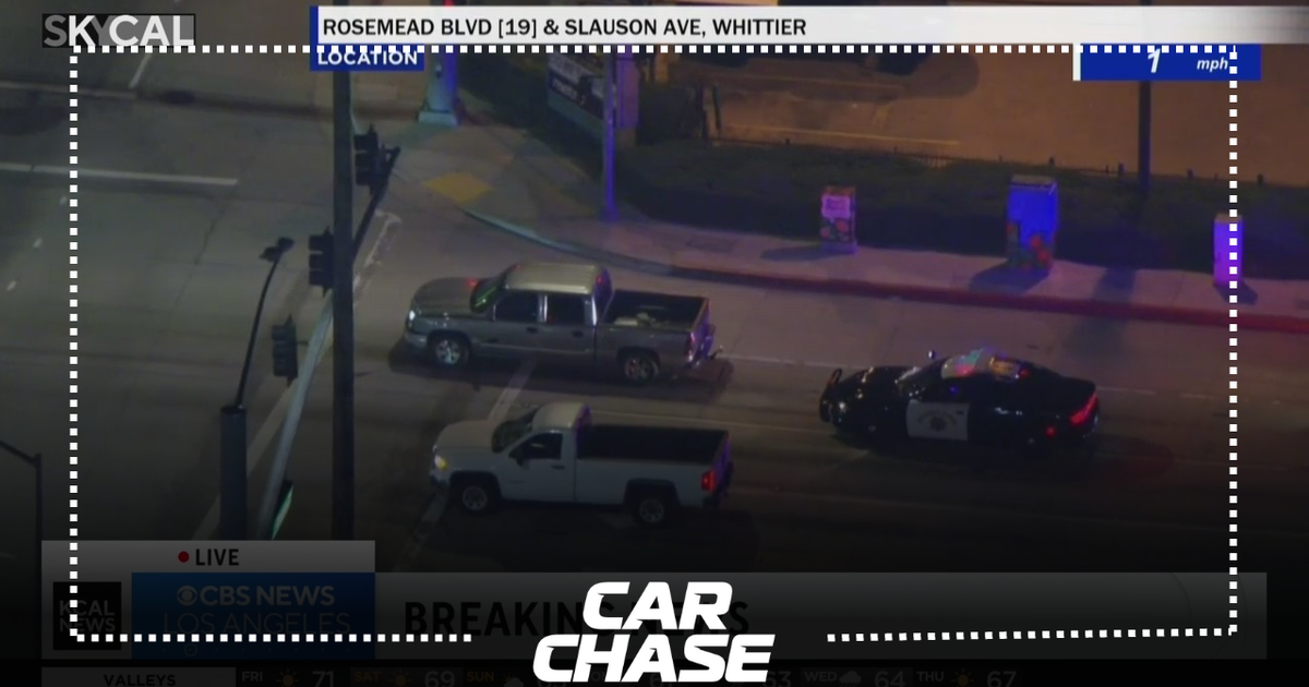 Stolen truck leads CHP officers on cross-county pursuit - CBS Los Angeles