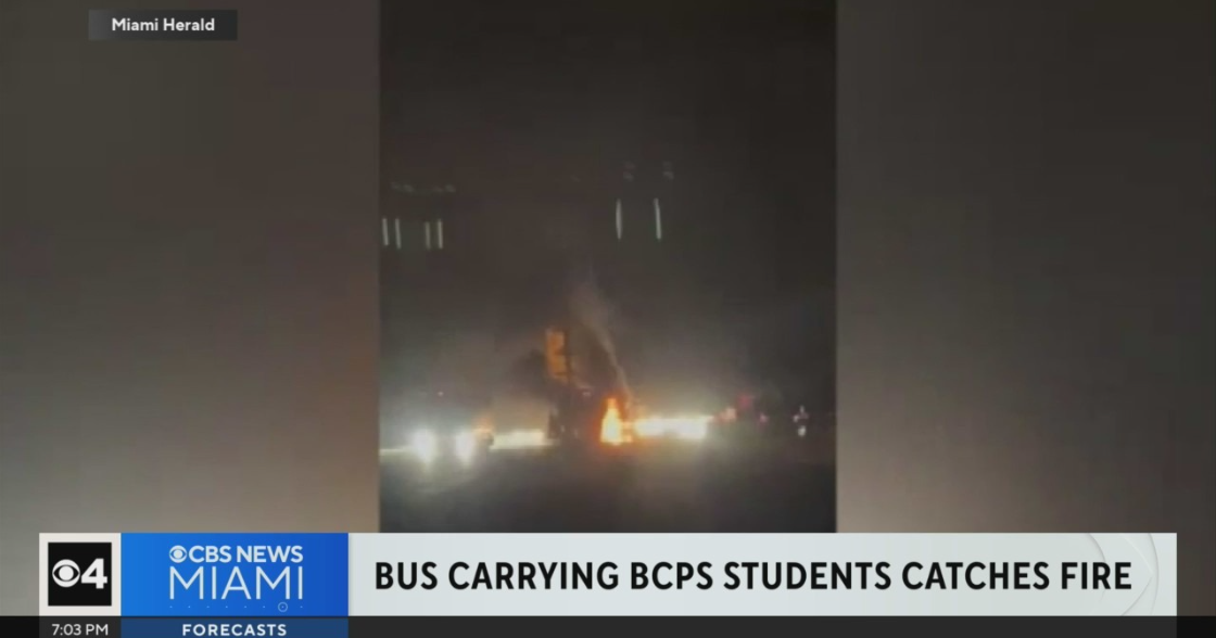 Broward County students safe after their bus catches fire on way home ...