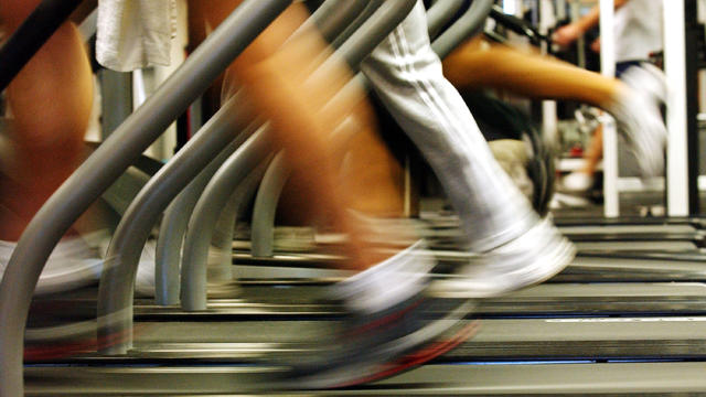 People run on treadmills 