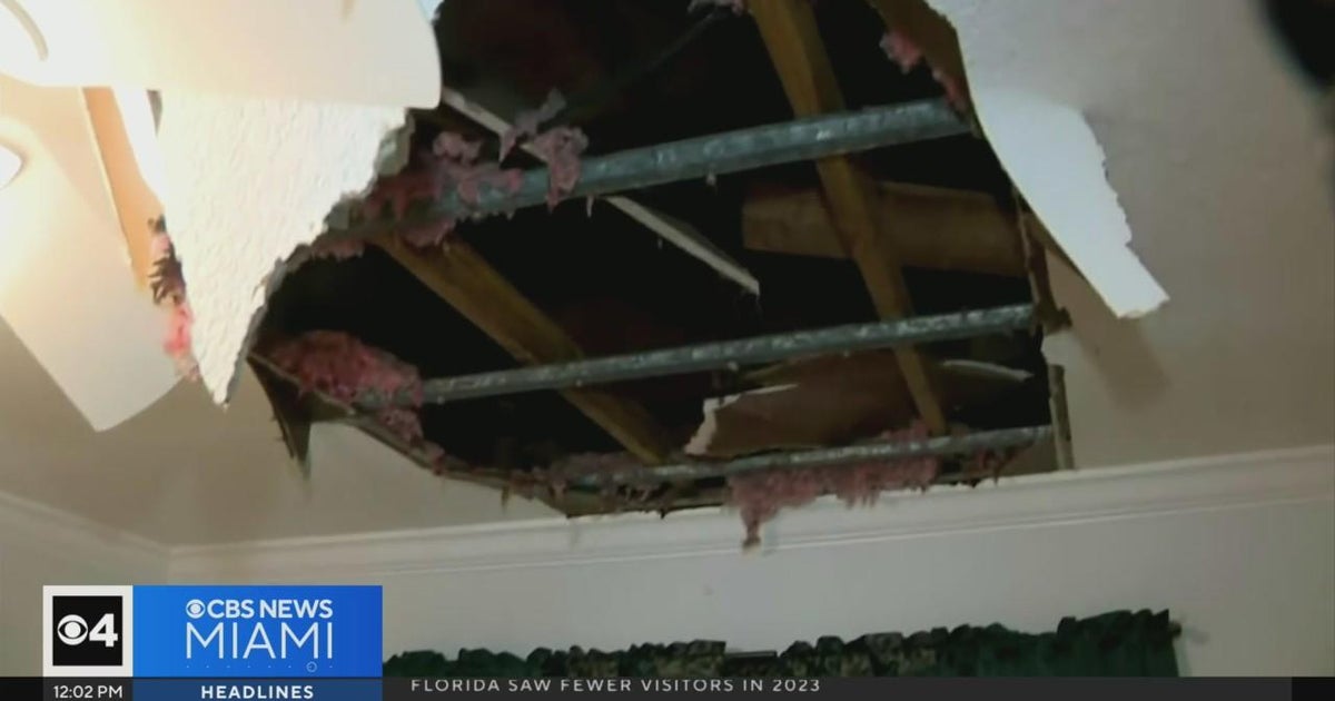Clean up up underway after weighty rain, blocked drain brought about partial ceiling collapse at Tamarac buildin