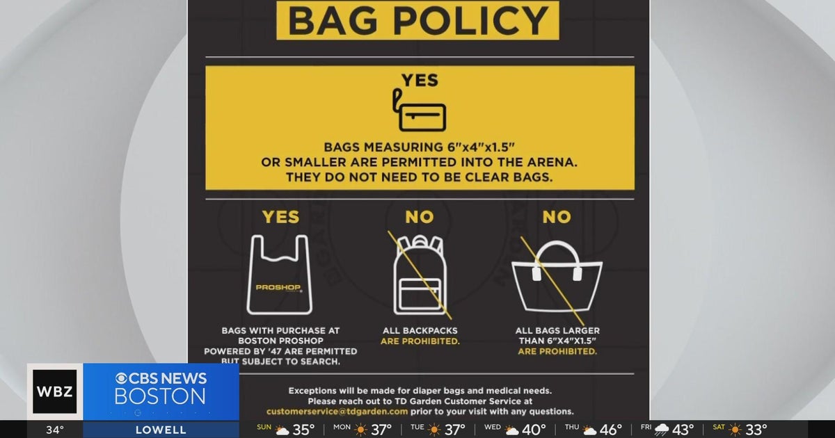TD Garden updates bag policy, discouraging bags wider than 6 inches