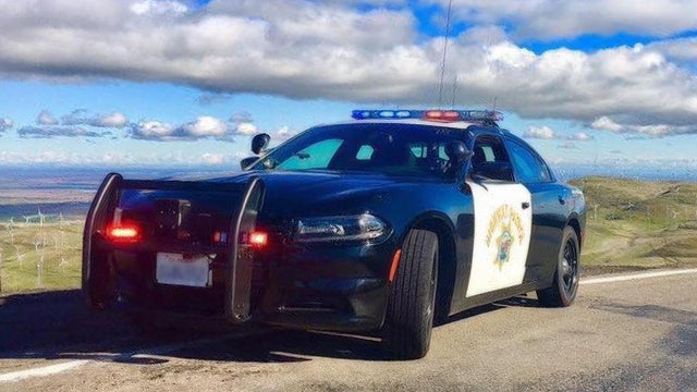 CHP patrol car at night