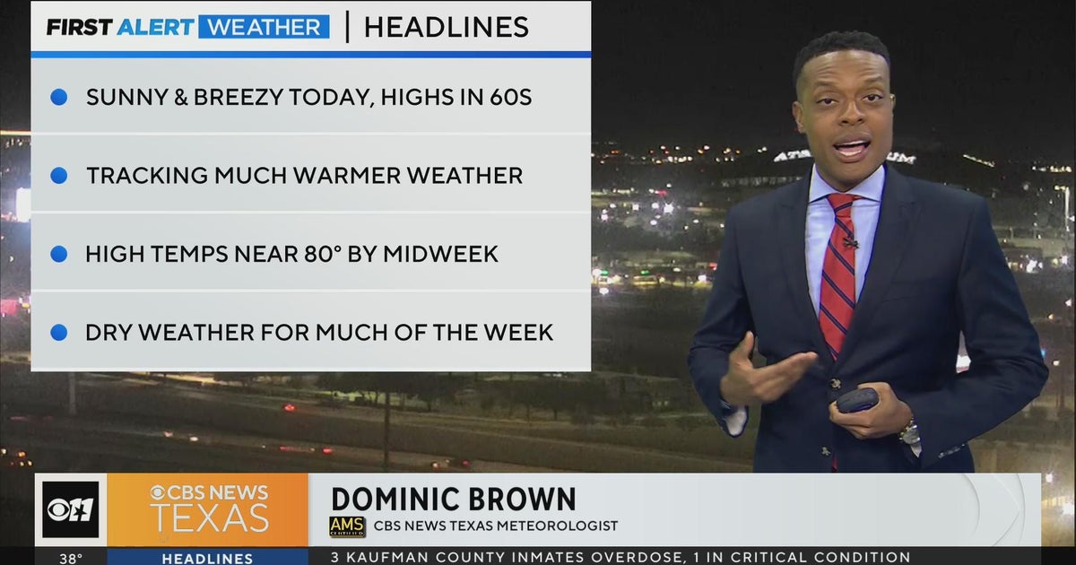 Dry, warm week ahead - CBS Texas