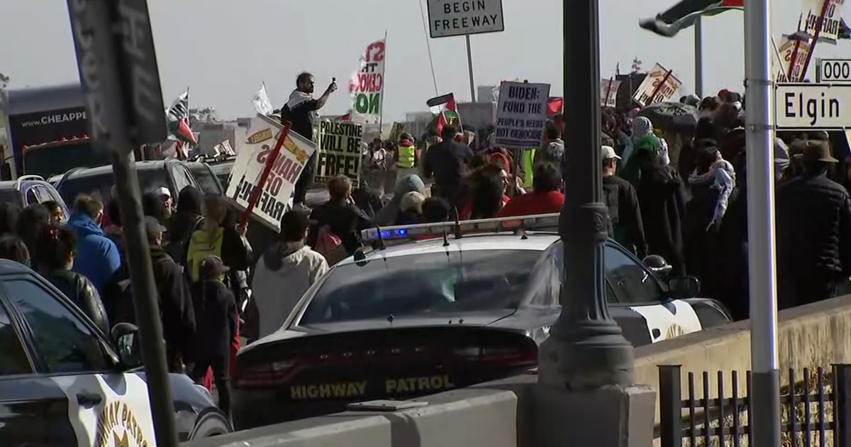 Raw: Pro-Palestinian protesters in San Francisco march onto Central ...