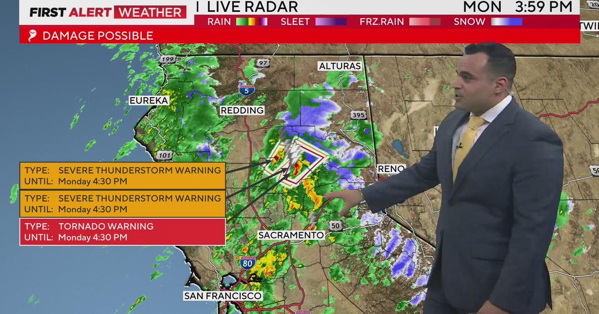 Tornado warning issued for portions of two Northern California counties
