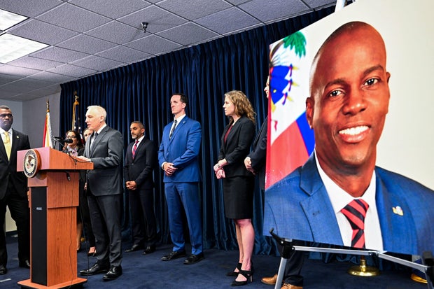 U.S. Assistant Attorney General Matthew Olsen speaks during a press conference at the U.S. Attorney's Office for the Southern District of Florida in Miami, Florida, on Feb. 14, 2023, announcing new arrests and charges in the 202 assassination of Haitian President Jovenel Moïse