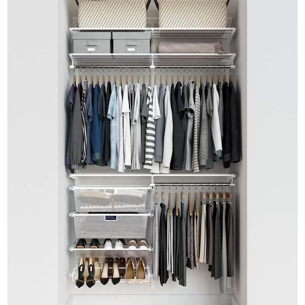 Elfa Classic 4' Reach-In Closet Graphite Elfa Classic 4' Reach-In Closet Graphite