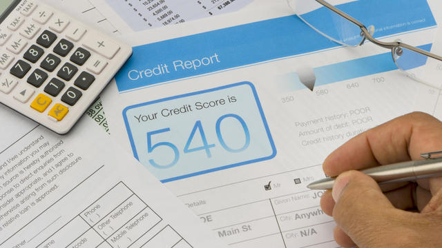 Credit report form on a desk 