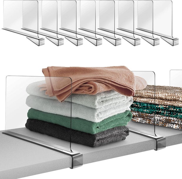 Hekmaden Acrylic Shelf Dividers for Closet Organization