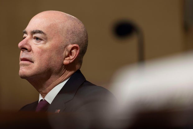 U.S. Homeland Security Secretary Alejandro Mayorkas testifies before the House Committee on Homeland Security during a hearing in Washington, D.C.