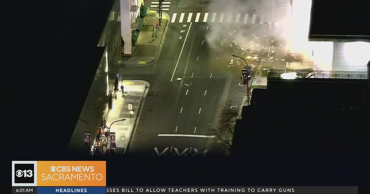 Simulated explosion in downtown Sacramento for Leonardo DiCaprio movie