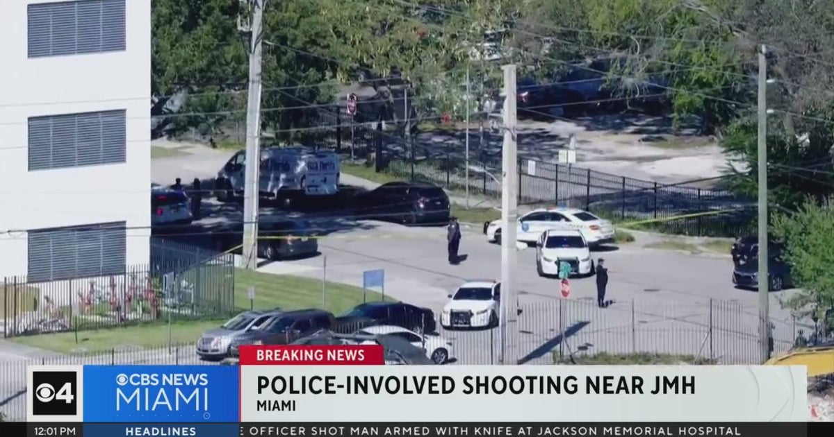 Male armed with knife shot by police near Jackson Memorial Healthcare facility