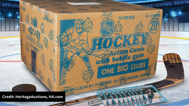 Box of hockey cards