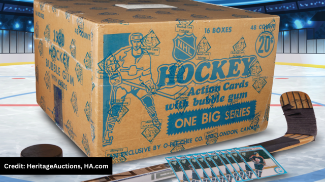 Box of hockey cards 