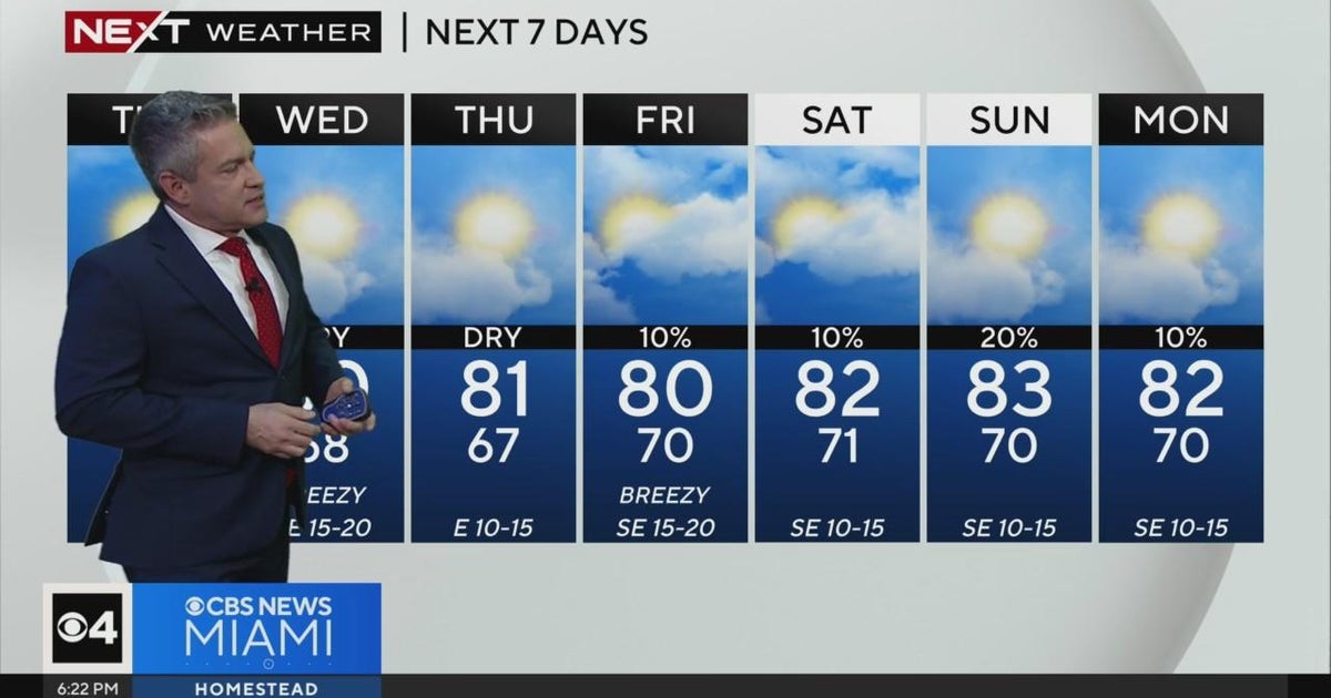 Next front to bring moisture as temperatures rise - CBS Miami